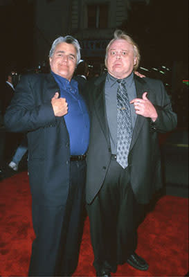 Jay Leno and Louie Anderson at the Mann's Chinese Theater premiere of Warner Brothers' Battlefield Earth