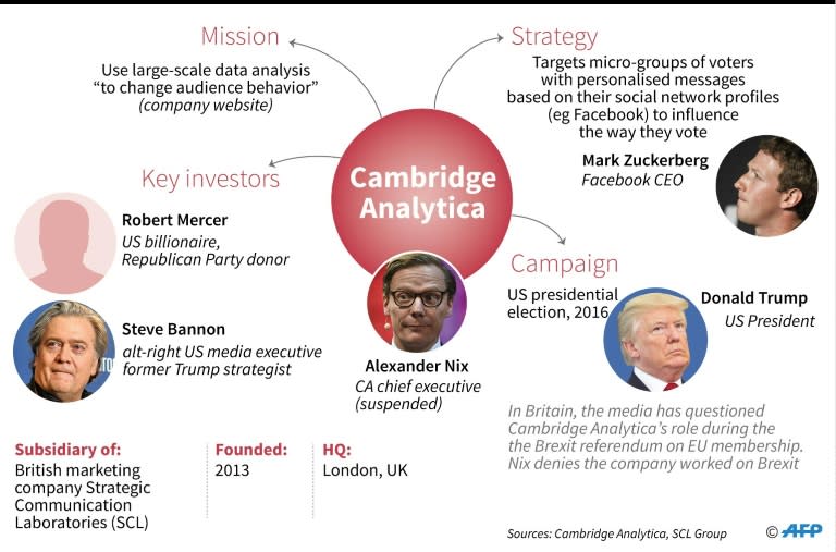 Overview of the Cambridge Analytica company, its investors, missions and strategy