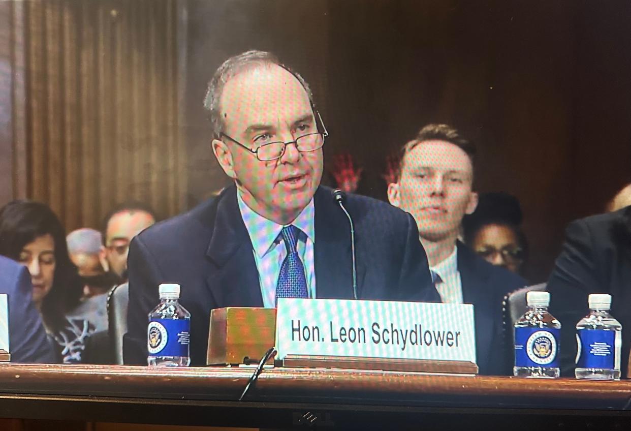 El Paso federal magistrate Judge Leon Schydlower speaks before the U.S. Senate Committee on the Judiciary Wednesday, Jan. 24, 2024, at a hearing in Washington, D.C. regarding his nomination for U.S. District Court Judge for the Western District of Texas.