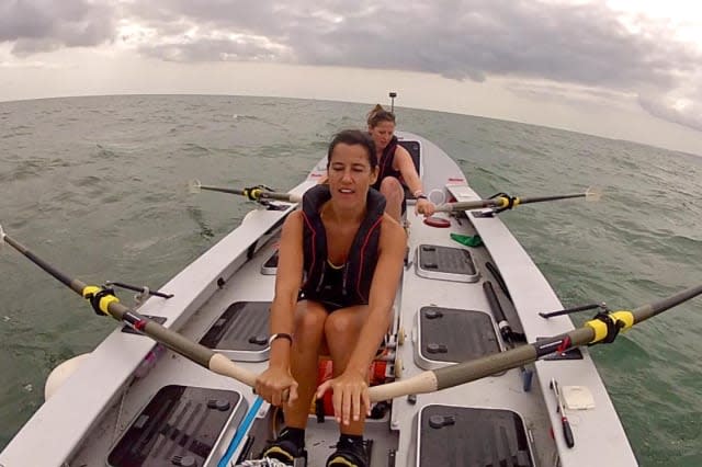 Undated handout photo issued by Carver PR of Natalia Cohen, 40, (front) and Isabel Burnham, 30, training members of the Coxless Crew made up of six women, as the group of adventurers are setting off on one of the most challenging expeditions on the planet - rowing across the Pacific Ocean. PRESS ASSOCIATION Photo. Issue date: Monday April 20, 2015. The women, dubbed the Coxless Crew, are heading out from the west coast of America for a journey of 8,446 miles across the world's largest expanse of open water. See PA story ADVENTURE Pacific. Photo credit should read: Natalia Cohen/PA WireNOTE TO EDITORS: This handout photo may only be used in for editorial reporting purposes for the contemporaneous illustration of events, things or the people in the image or facts mentioned in the caption. Reuse of the picture may require further permission from the copyright holder.