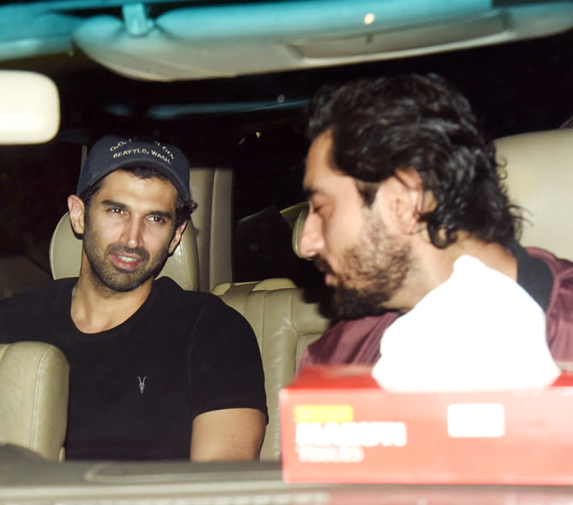 Aditya Roy Kapur arriving for the party.