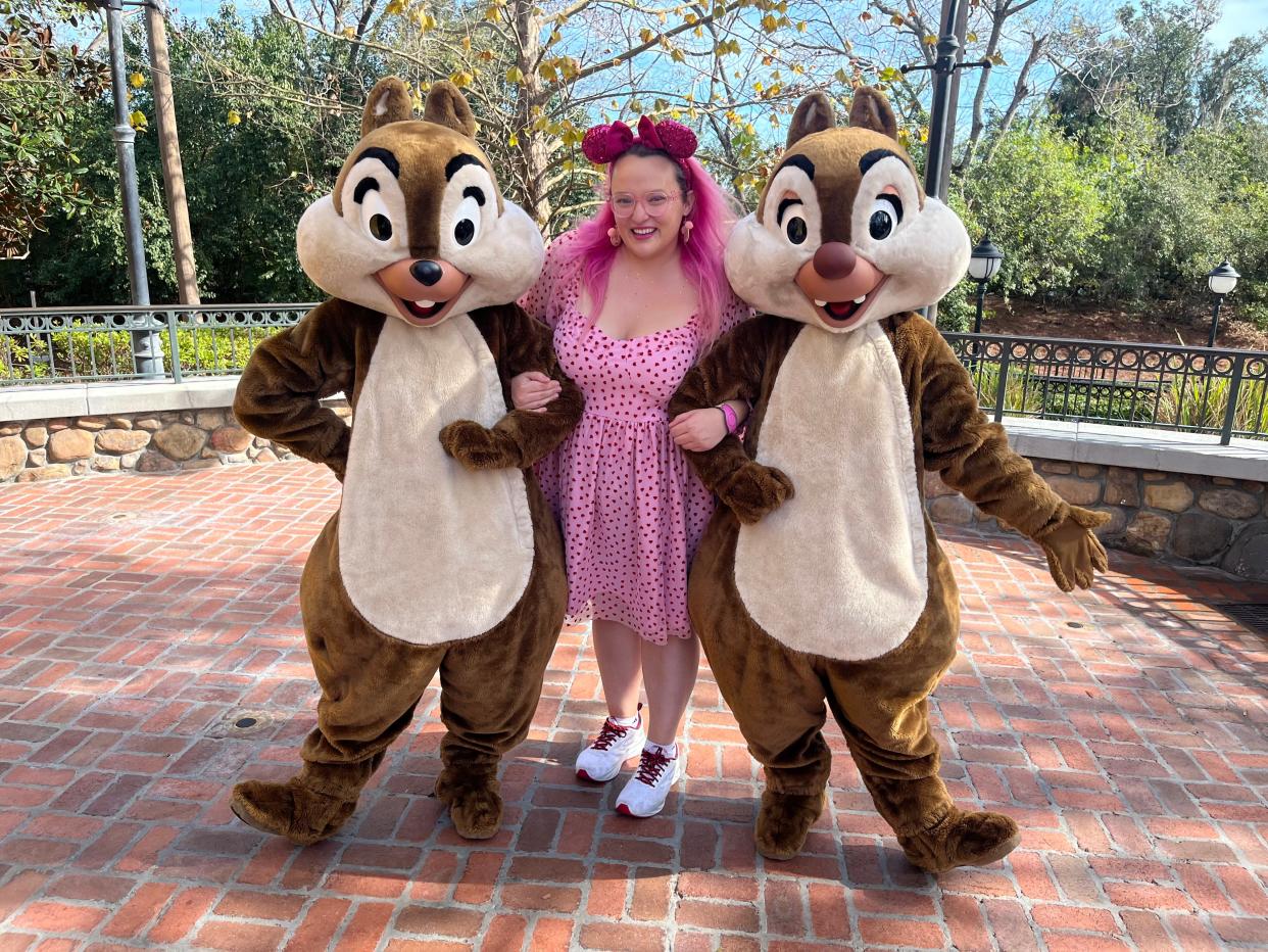 Casey Clark with chip and dale