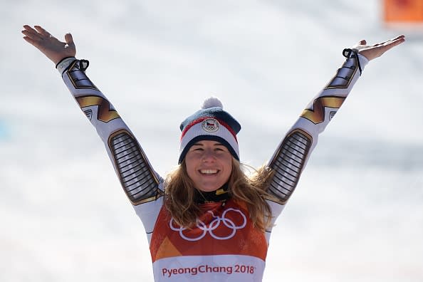 Eine tat das nicht: Die eigentliche Snowboarderin Ester Ledecka sicherte sich früh am Tag den Status als Heldin des Tages und gewann Gold.