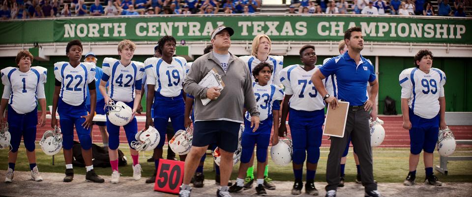 New Orleans Saints coach Sean Payton (Kevin James, center) gets suspended, goes home to Texas and reconnects with his 12-year-old son by leading his Pop Warner football team.