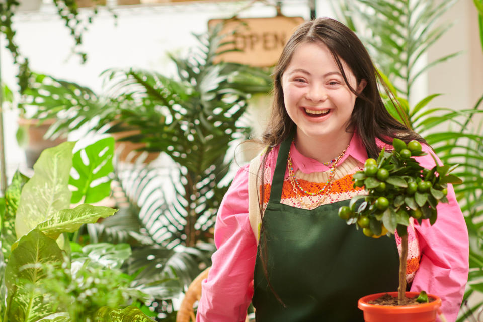 A woman in her garden