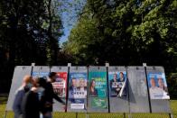 FILE PHOTO: Electoral panels ahead of the upcoming French regional elections in Cambrai