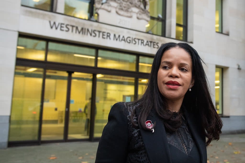 Leicester East MP Claudia Webbe leaving court (Dominic Lipinski/PA) (PA Archive)