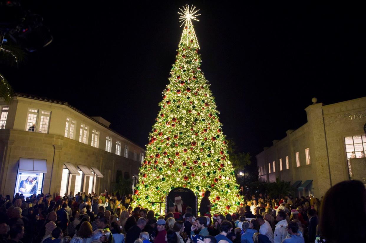 The Worth Avenue tree will be lighted on Tuesday.