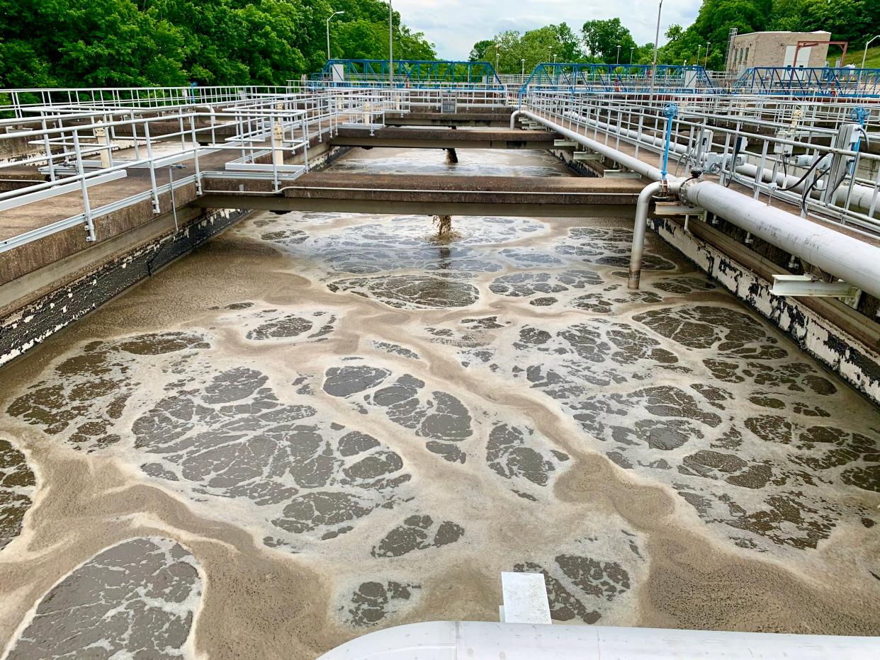 The process of filtering the city's wastewater undergoes multiple steps, including separation of solids and disinfecting using UV ray light.