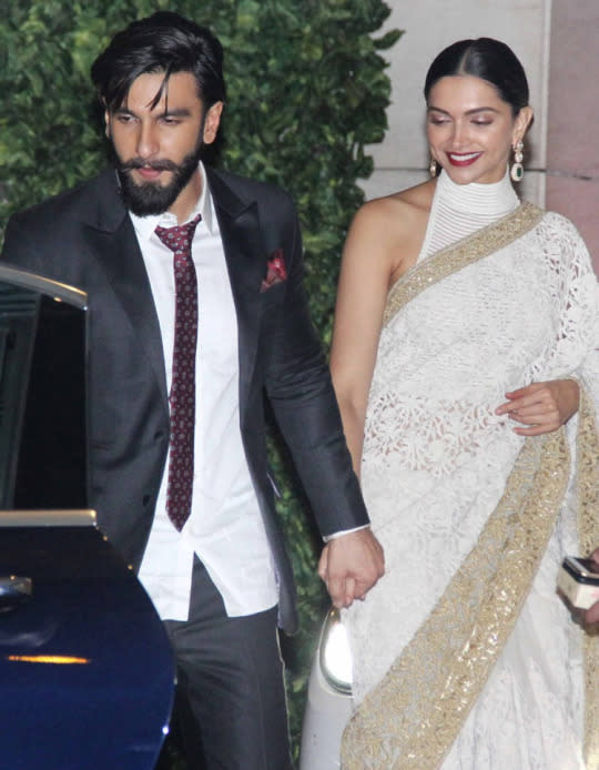 Deepika Padukone and Ranveer Singh spotted at a party holding hands