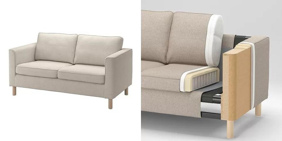 雖然是雙人沙發，但座位的寬度可以容納三人 圖片來源：IKEA