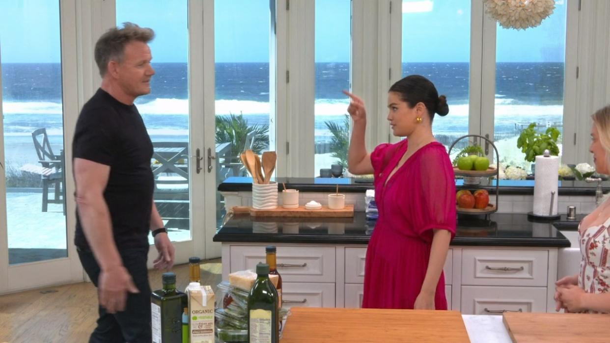  Gordon Ramsay and Selena Gomez on Selena + Chef. 