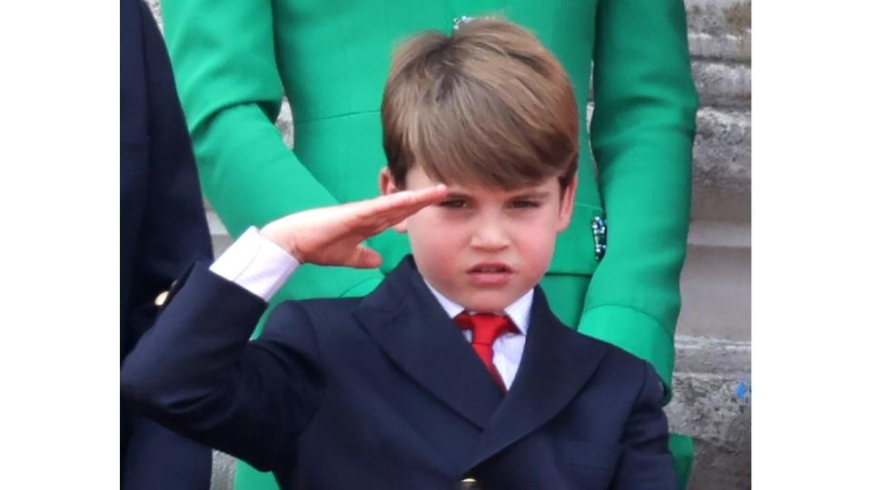 Prince Louis saluting