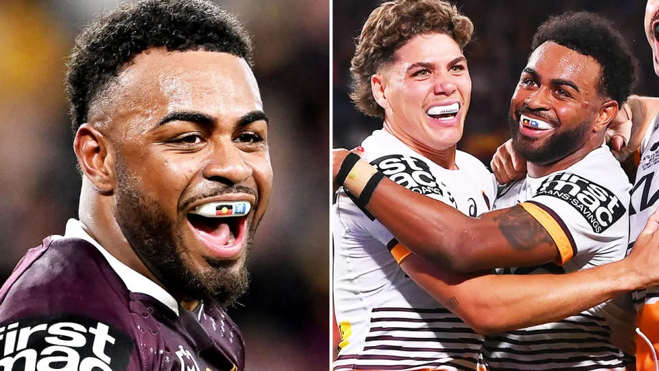 The Brisbane Broncos are keen to tie up stars Ezra Mam and Reece Walsh with long-term deals. Image: Getty
