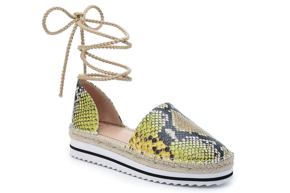 dsw, jlo, jennifer lopez, yellow, espadrille, snakeskin