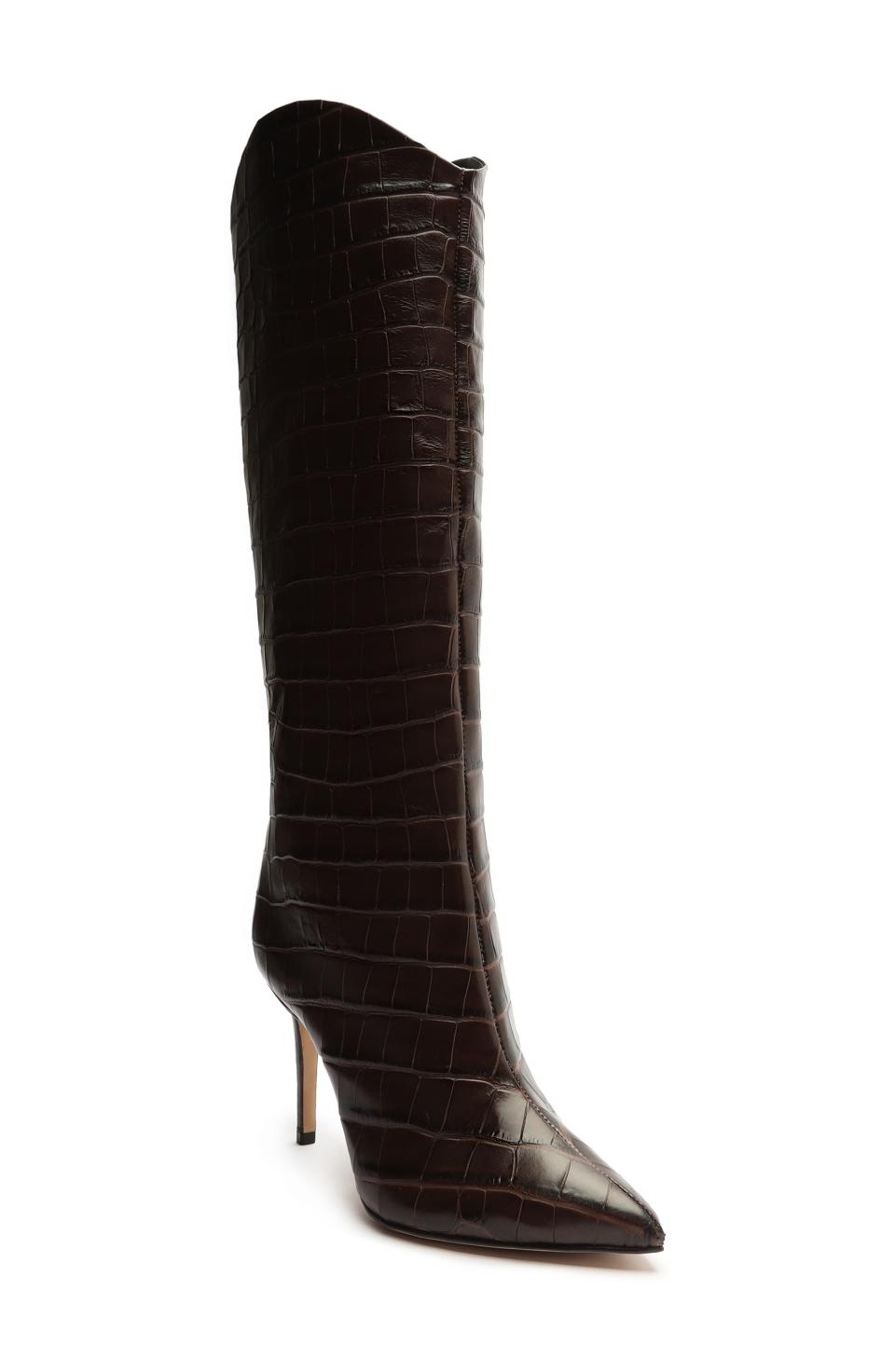 Schutz Maryana Pointed Toe Boot in Dark Chocolate