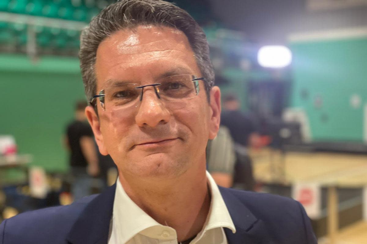 Steve Baker at the election count on Friday, July 5, morning <i>(Image: Charlie Smith)</i>