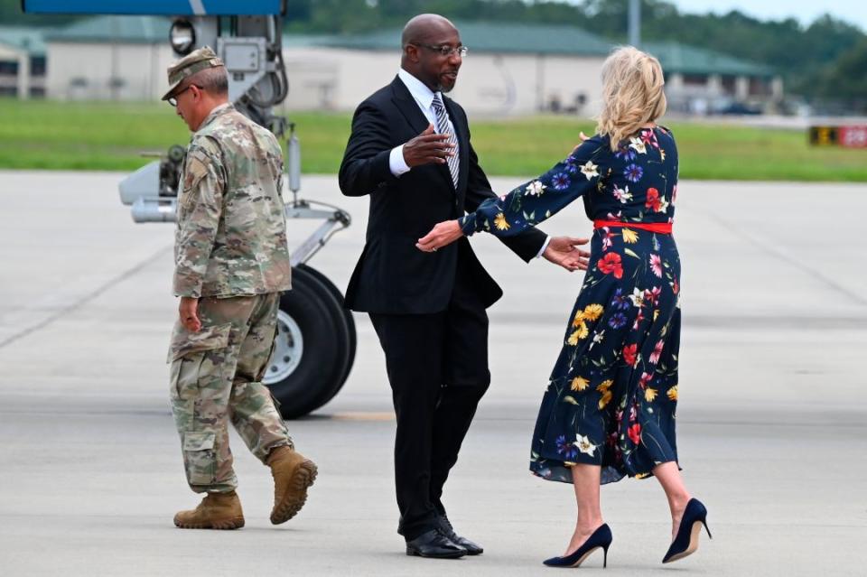 First lady Jill Biden arrives in Savannah, Ga., on July 8. - Credit: AP