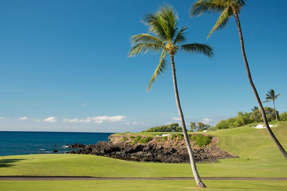 Fairway of Mauna Kea hotel golf course on Kohala Coast, Big Island, Hawaii