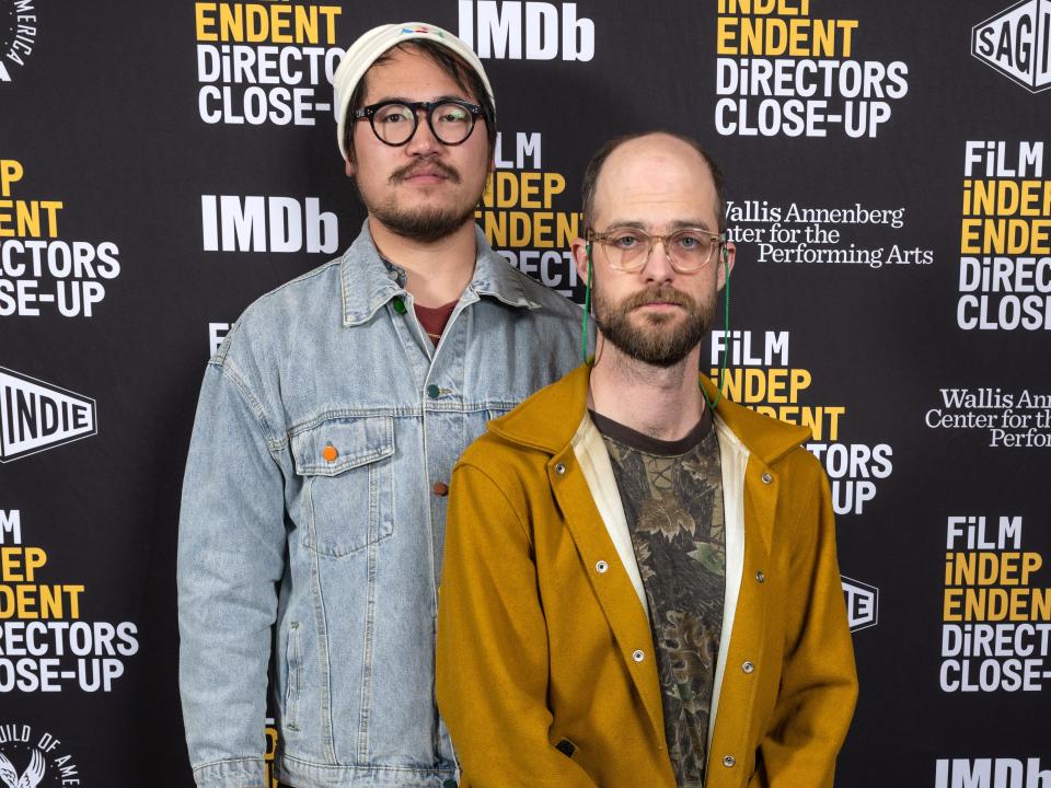 Directors Daniel Kwan (L) and Daniel Scheinert attend the Film Independent 2023 Directors Close-Up - The Spirit Of Independence event at the Wallis Annenberg Center for the Performing Arts on March 01, 2023 in Beverly Hills, California.