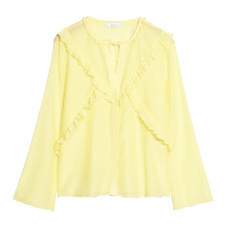 <a rel="nofollow noopener" href="http://rstyle.me/n/cjdks9jduw" target="_blank" data-ylk="slk:Flare Sleeve Frills Shirt, & Other Stories, $95;elm:context_link;itc:0;sec:content-canvas" class="link ">Flare Sleeve Frills Shirt, & Other Stories, $95</a>