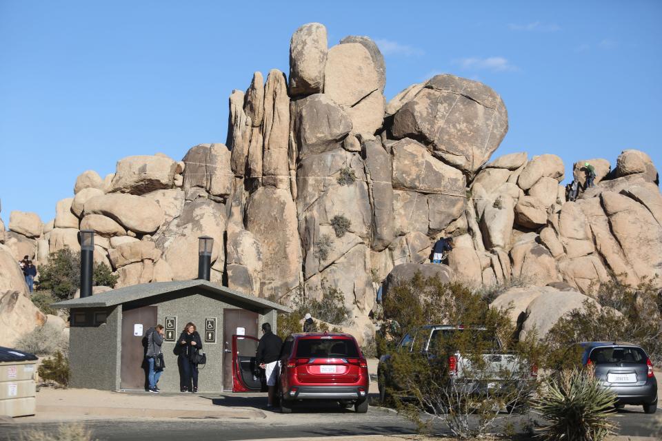 Tourists at Quail Springs at Joshua Tree National Park on Friday, December 28, 2018. Visitors continue to enter the park despite it being unstaffed due to the government shutdown. 