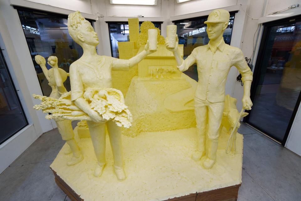 This year's Pa. Farm Show butter sculpture represents the connection between urban and rural farming.