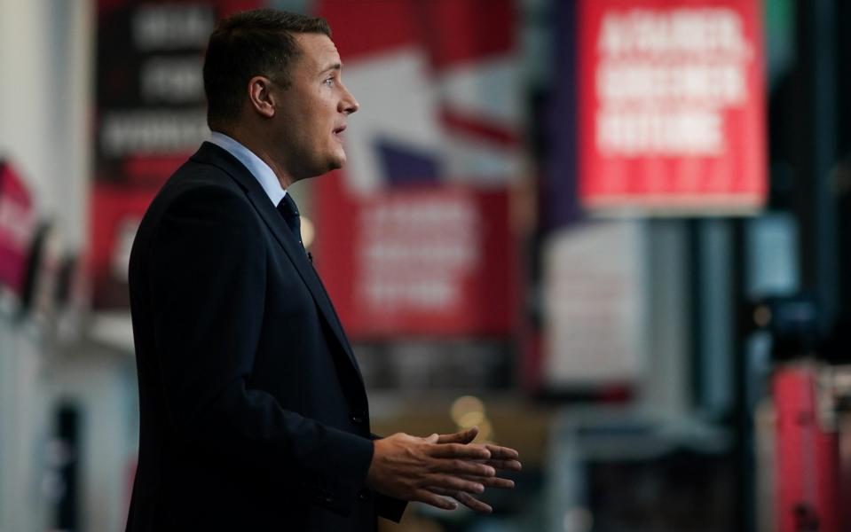 Wes Streeting, the shadow health secretary, is pictured at Labour Party conference in Liverpool this morning  - Ian Forsyth/Getty Images Europe