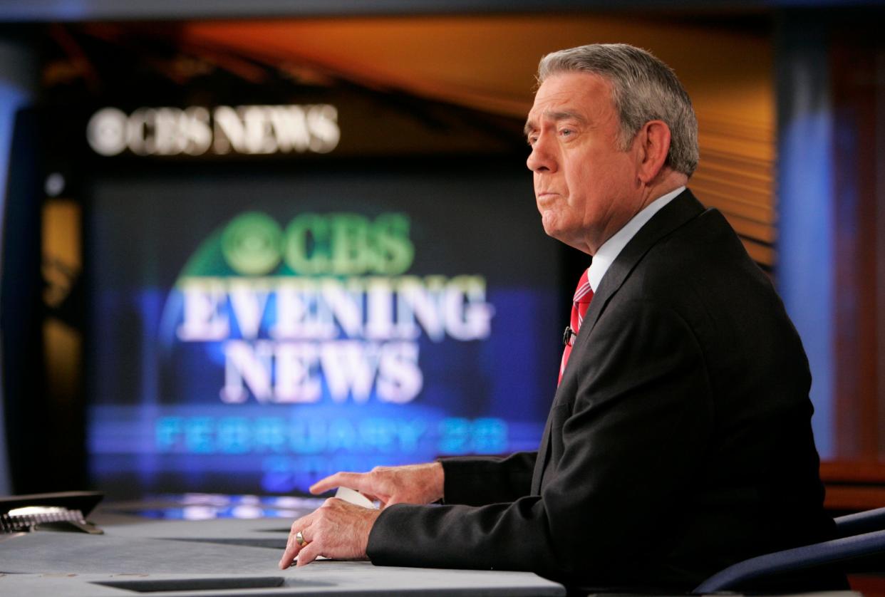 Dan Rather, on the set of the 