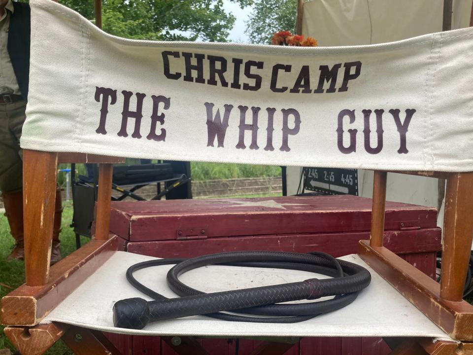 Chris Camp, "The Whip Guy," puts on shows at Conservation World at the Illinois State Fair daily.