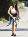 <p>Shay Mitchell gets some fresh air on Tuesday by going for a walk in L.A., sporting a bucket hat, shades and sandals.</p>