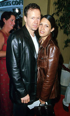 Donnie Wahlberg and his wife at the Mann's Village Theater premiere of Warner Brothers' The Perfect Storm