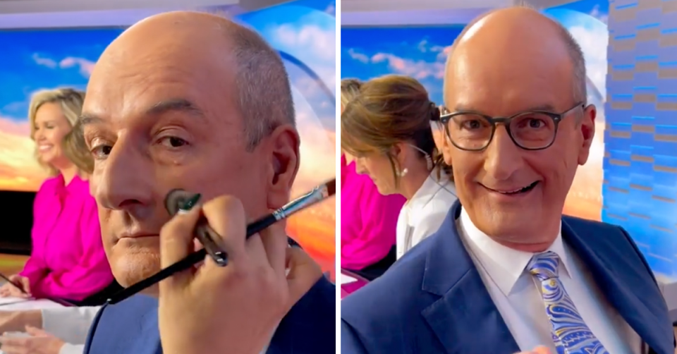 Sunrise's Kochie before and after his transformation.