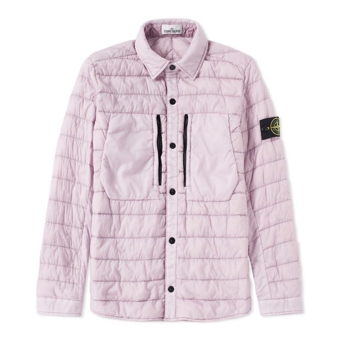 <p><em>Stone Island Micro Down Shirt Jacket, $495, available at <a rel="nofollow noopener" href="https://www.endclothing.com/us/stone-island-garment-dyed-micro-down-shirt-jacket-6615-10324-v0086.html?mbid=synd_yahoostyle" target="_blank" data-ylk="slk:endclothing.com;elm:context_link;itc:0;sec:content-canvas" class="link ">endclothing.com</a></em></p>