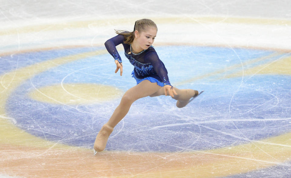 Russian skater Julia Lipnitsukaia performs during the women's short program of the ISU figure skating Grand Prix Final in Fukuoka, western Japan, on December 5, 2013. (TORU YAMANAKA/AFP/Getty Images)