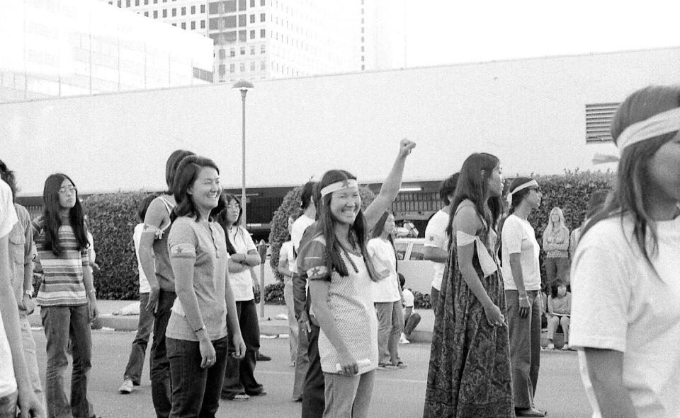 In 1972, the&nbsp;<a href="http://www.h-net.org/reviews/showrev.php?id=8333" target="_blank">Van Troi Anti-imperialist Youth Brigade</a>&nbsp;interrupted the Nisei Week parade in LA to show their support for the Vietnamese people.