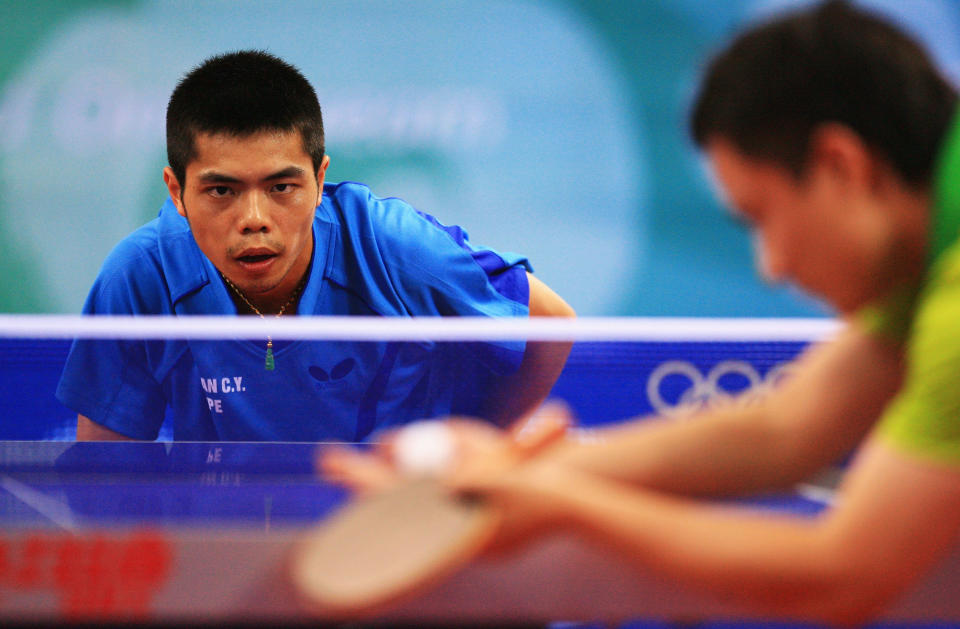 莊智淵出戰北京奧運桌球項目。（Photo by Jamie Squire/Getty Images）