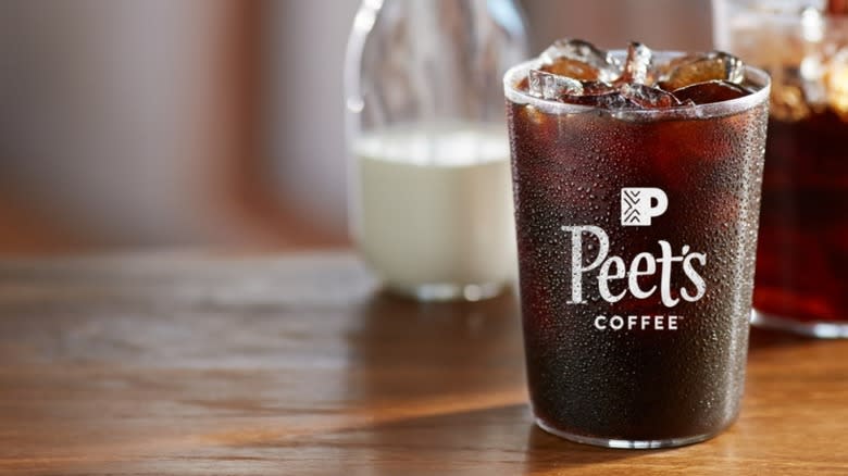 Peet's iced coffee in glass