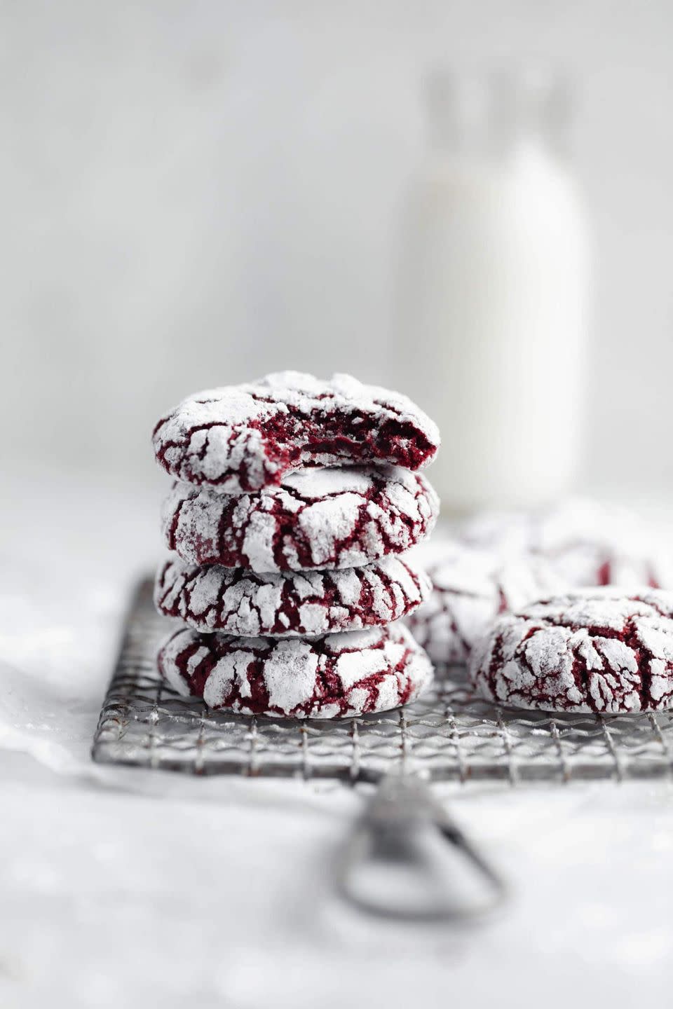 <p>Red velvet is a classic and festive flavor for the holidays! And it makes for a fun Christmas spin on chocolate crinkle cookies. The crackled exterior and fudgy interior makes them extra delicious!</p><p><strong><a href="https://bromabakery.com/red-velvet-crinkle-cookies/" rel="nofollow noopener" target="_blank" data-ylk="slk:Get the recipe for Red Velvet Crinkle Cookies at Broma Bakery;elm:context_link;itc:0;sec:content-canvas" class="link ">Get the recipe for Red Velvet Crinkle Cookies at Broma Bakery</a>.</strong></p>