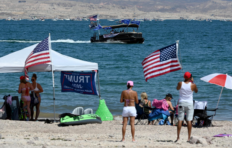 Trump Supporters Hold Boat Parade On Lake Mead