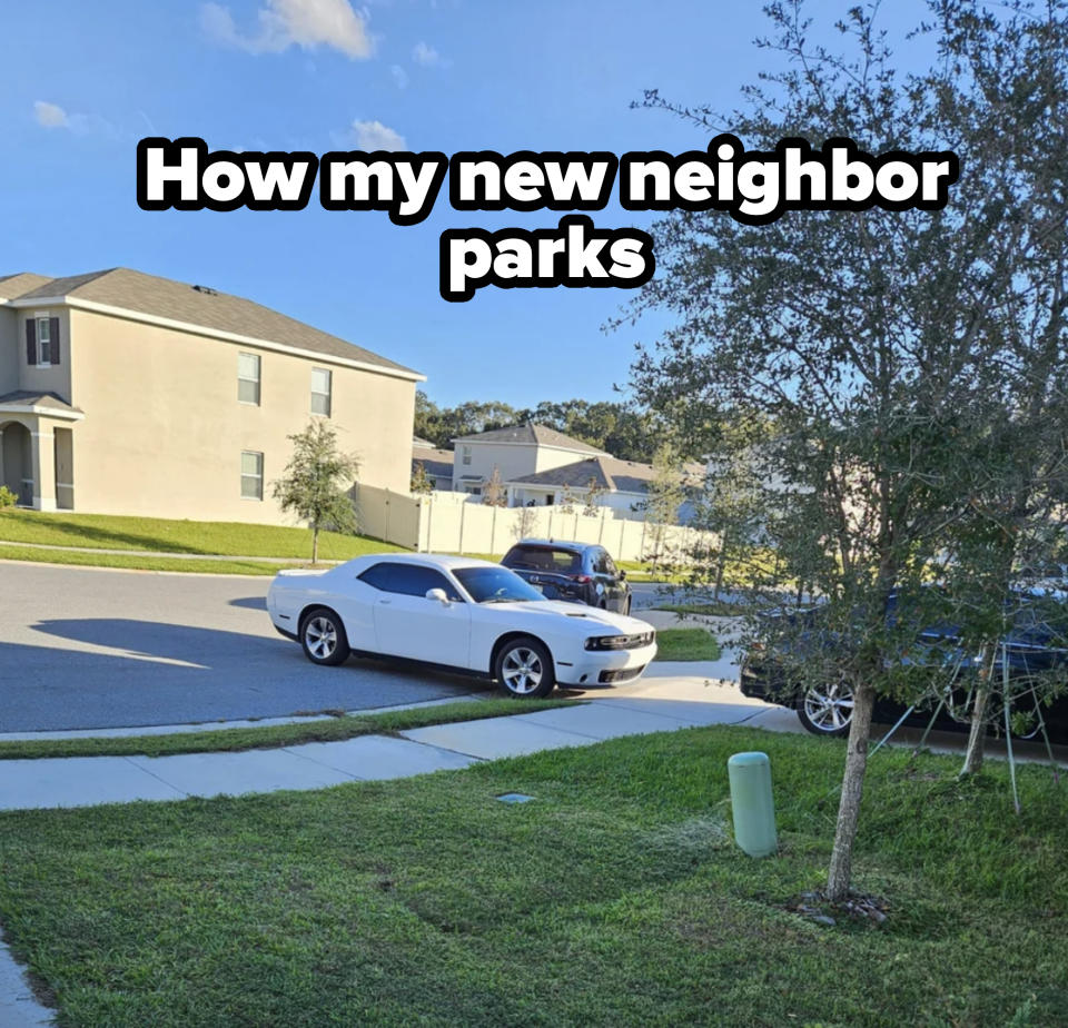 <span> [deleted] / Via <a href="https://www.reddit.com/r/mildlyinfuriating/comments/17zz4rk/how_my_new_neighbor_parks/" rel="nofollow noopener" target="_blank" data-ylk="slk:reddit.com;elm:context_link;itc:0;sec:content-canvas" class="link ">reddit.com</a></span>