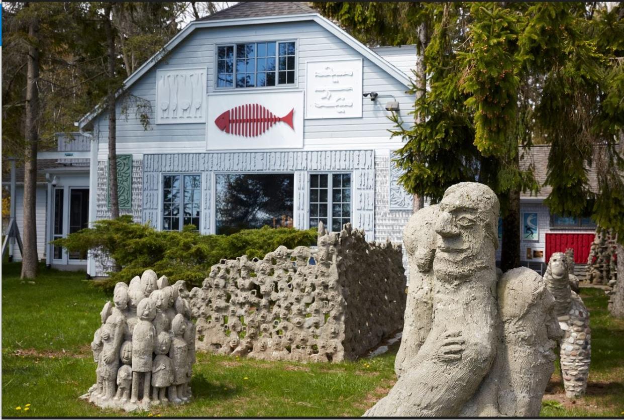 The Mary Nohl home, located 7254 and 7328 North Beach Drive in Fox Point, has picturesque views of Lake Michigan and adorned with paintings, sculptures and other art mediums.