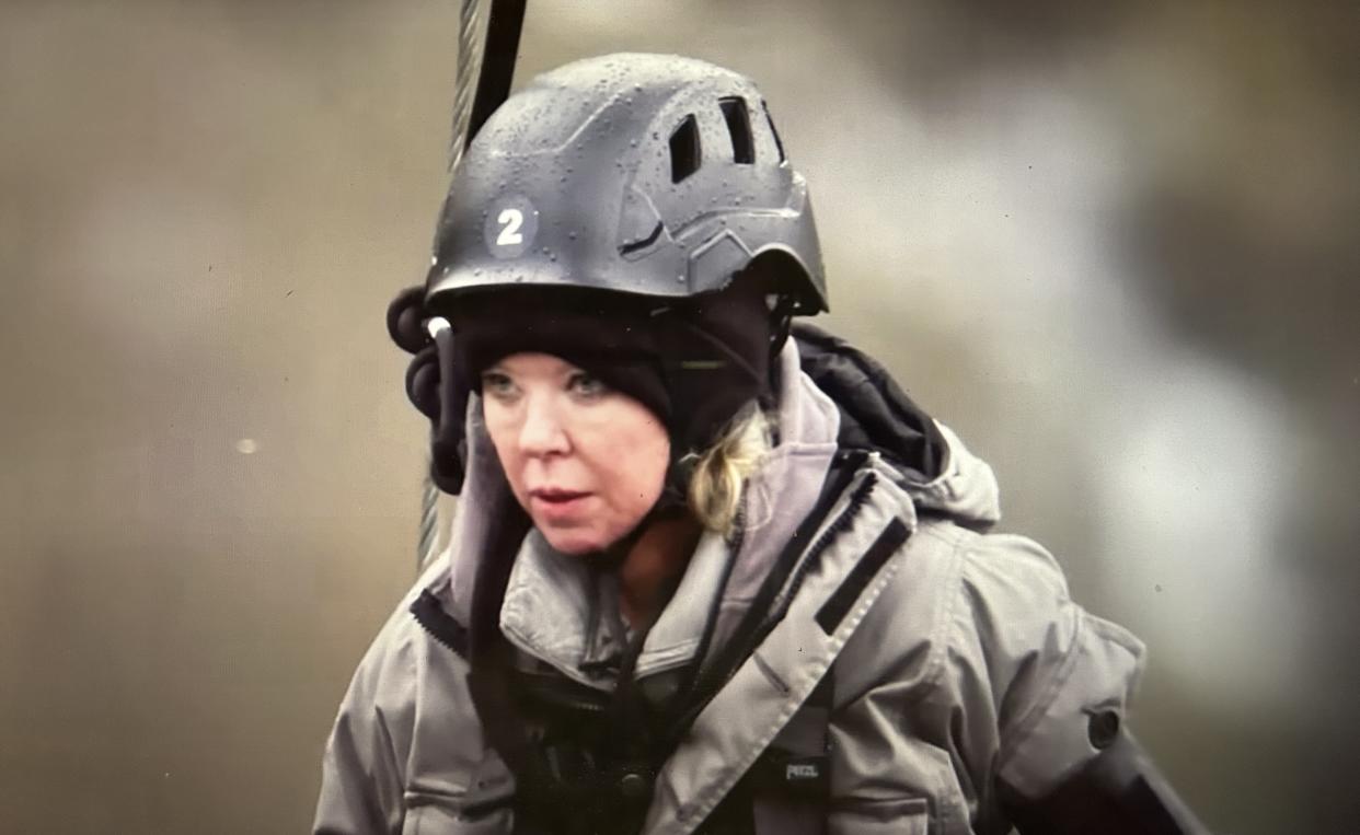 Before the fall: Tara Reid faces extreme physical and emotional challenges in Special Forces: World's Toughest Test. (Fox)