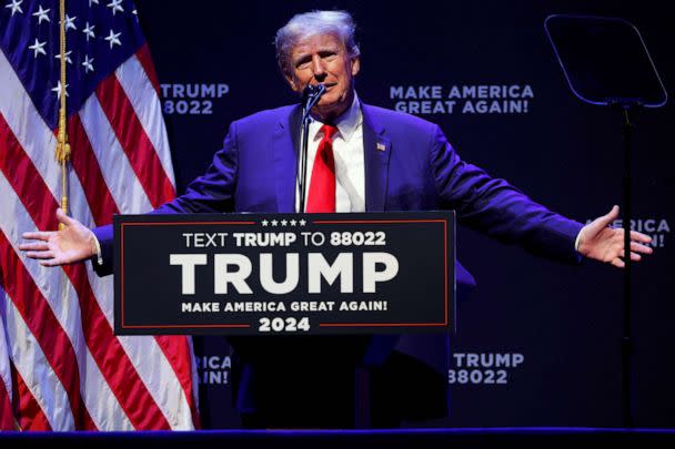 PHOTO: FILE - Former President Donald Trump speaks during a campaign rally with supporters, in Davenport, Iowa, March 13, 2023. (Jonathan Ernst/Reuters, FILE)