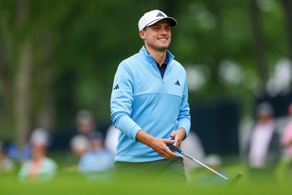 Ludvig Aberg enjoys a practice round at Valhalla Golf club (Getty Images)