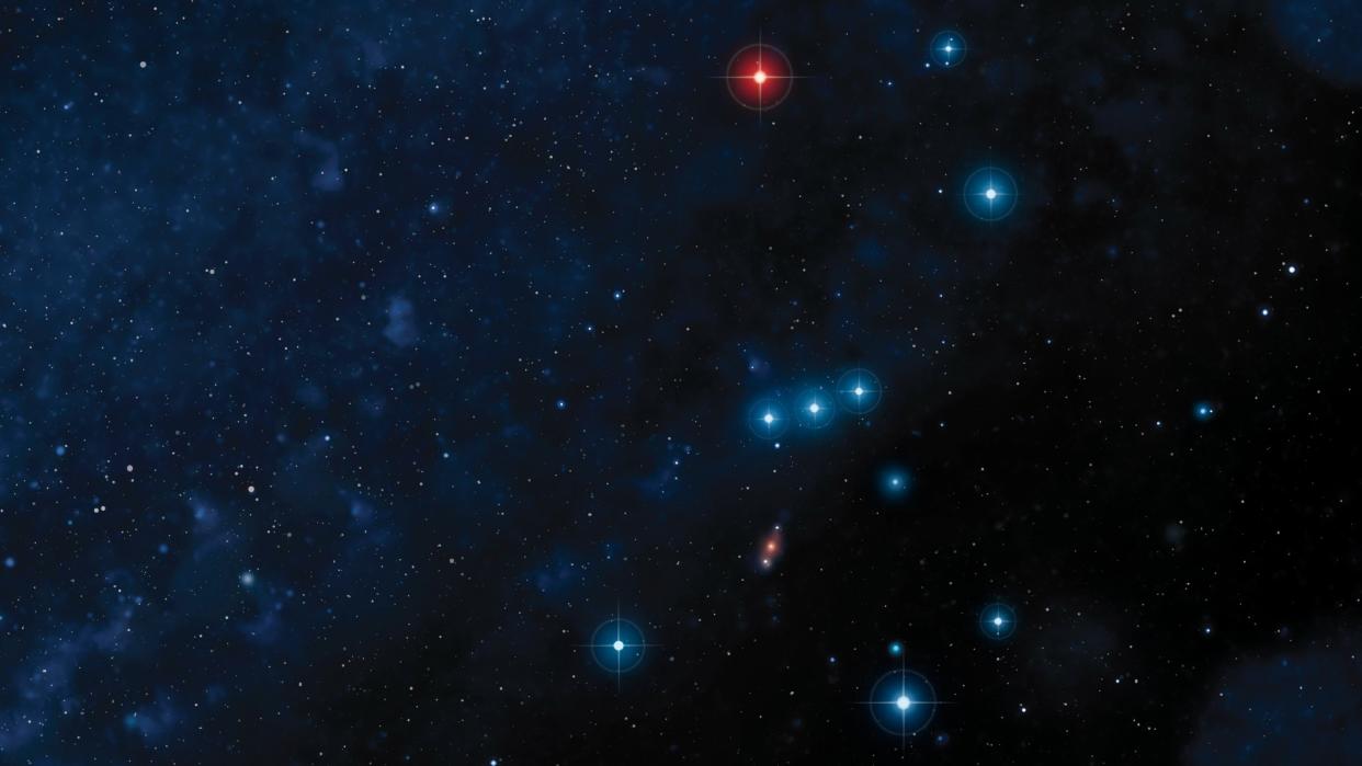  an illustration of the orion constellation in the night sky 