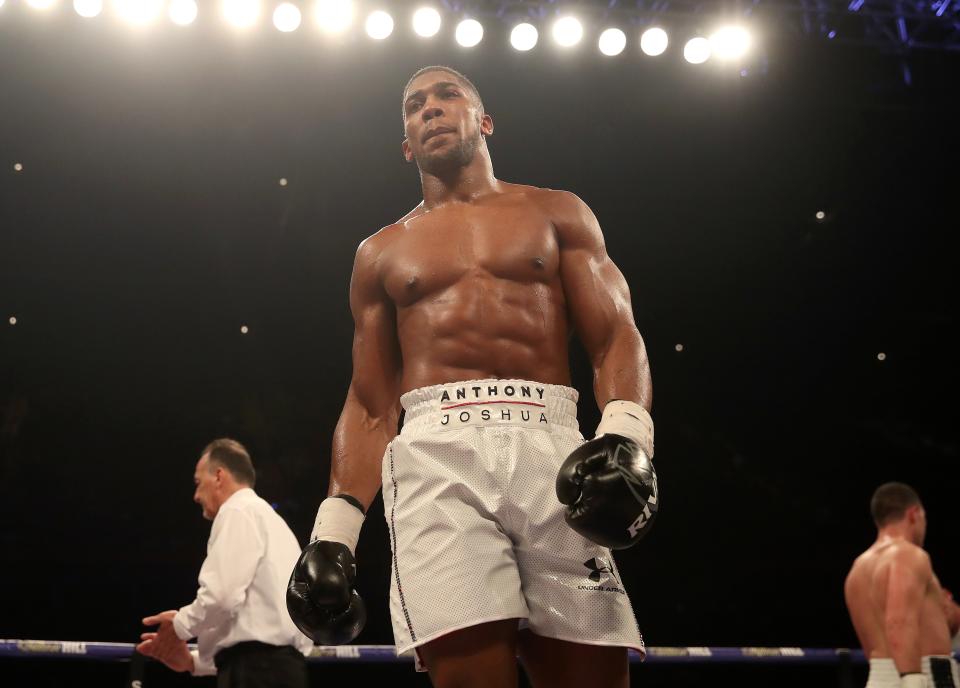 <p>Anthony Joshua returns to his corner ahead of the penultimate round in Cardiff </p>