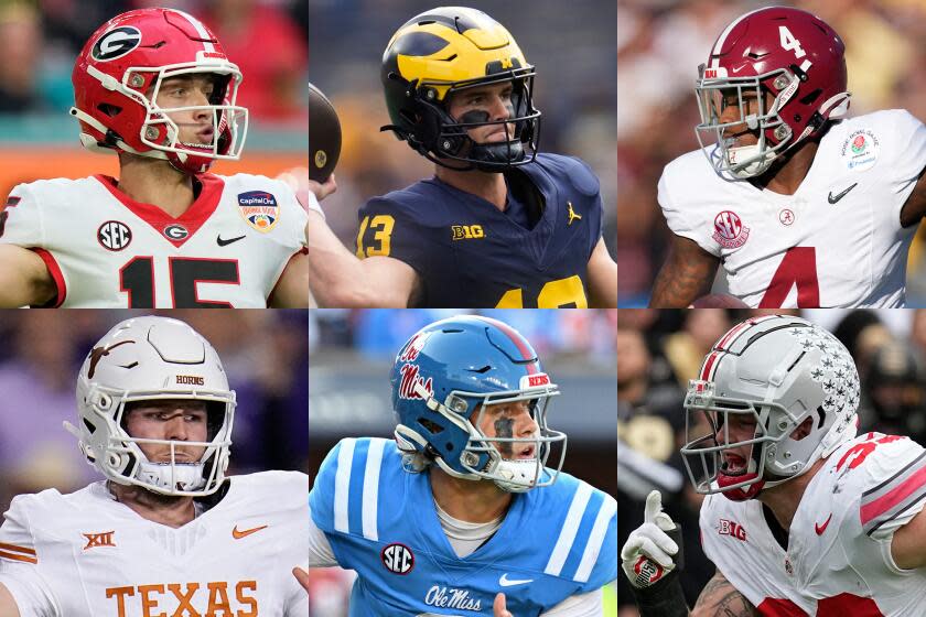 Collage of top college football players for the 2024 season.