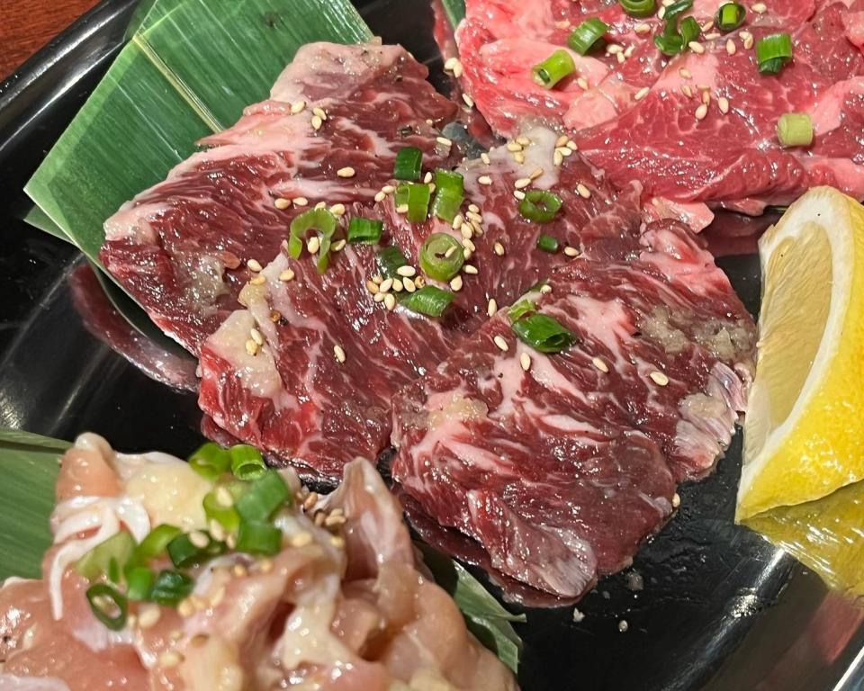 Wagyu Panga Yakiniku Garlic Salt Platter with beef and chicken