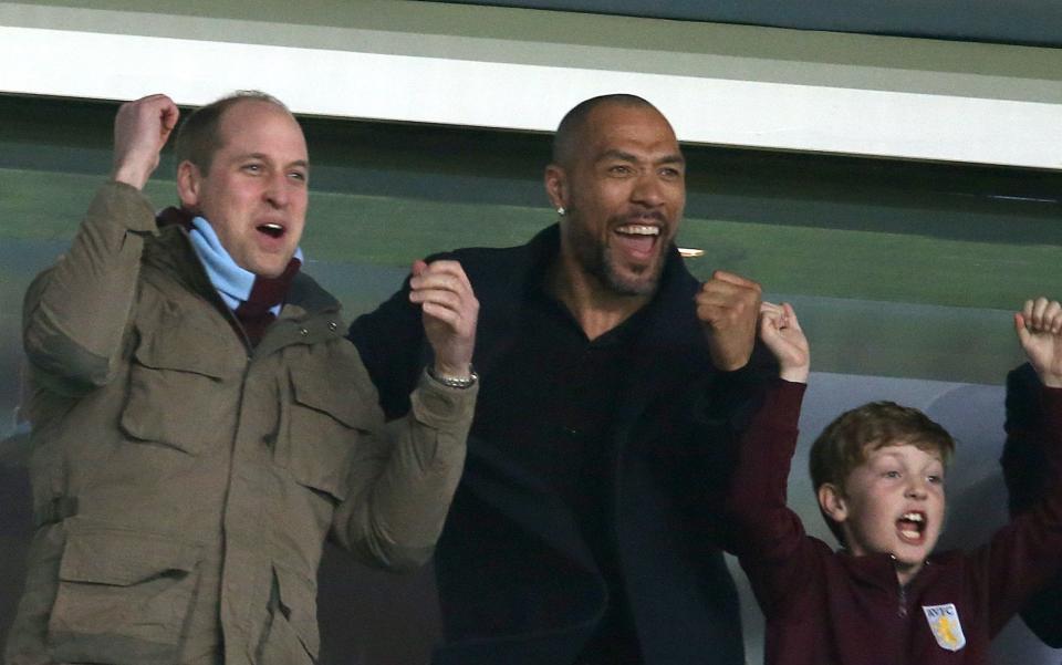 Fan club: The Duke of Cambridge was at Villa Park to see the win over Cardiff City